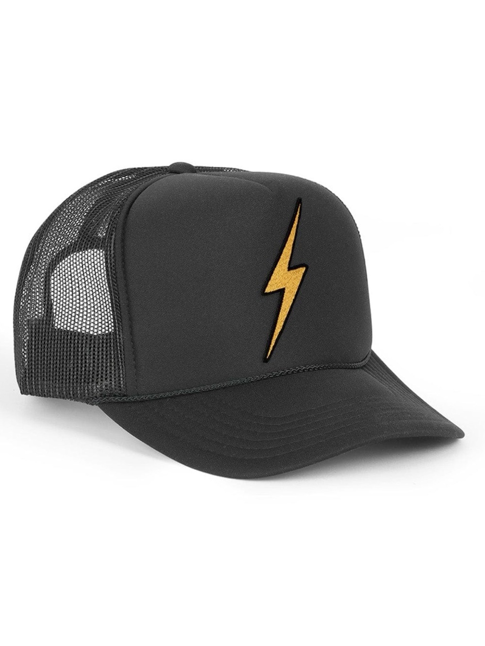 Aviator Nation Vintage Bolt Trucker Hat Black & Gold